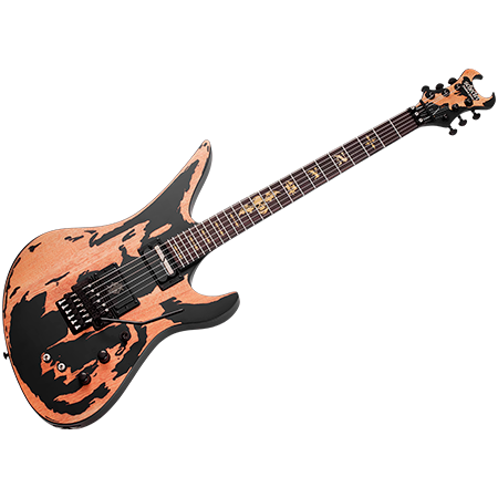 Synyster Gates Custom Relic FR Sustainiac Distressed Satin Black Schecter