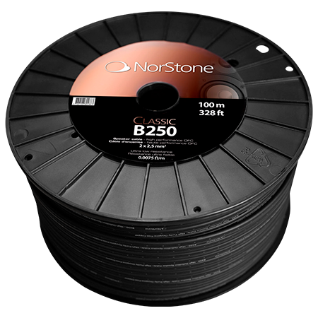 Bobine de câble speaker noir 2 x 2.5 mm² (100 m) NorStone