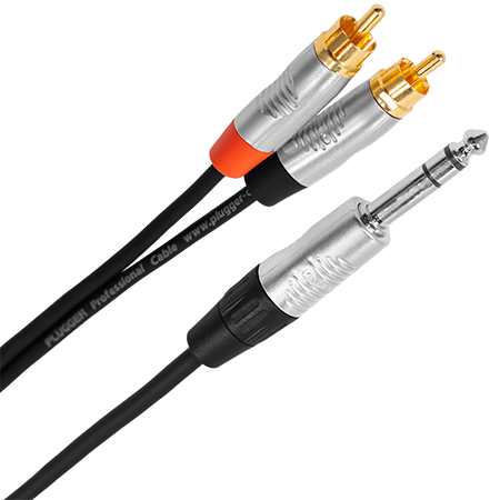Plugger Câble Y Jack mâle stéréo - RCA mâle 3m Touring