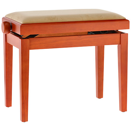 Gewa Banquette piano Deluxe cerisier mat assise beige