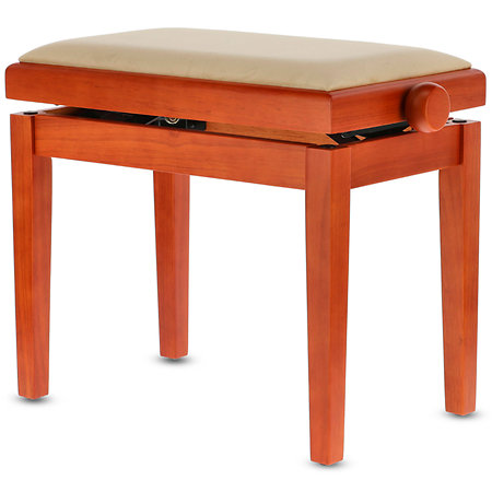 Banquette piano Deluxe cerisier mat assise beige Gewa
