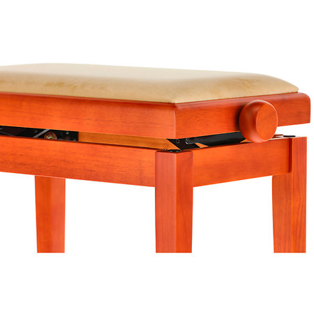 Banquette piano Deluxe cerisier mat assise beige Gewa