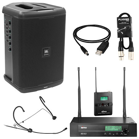 JBL Pack Complet Eon One Compact + Micro serre-tête sans fil Mipro