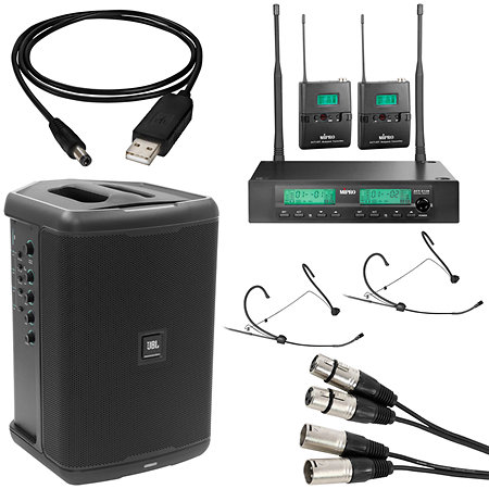 JBL Pack Complet Eon One Compact + 2 Micros serre-tête sans fil Mipro