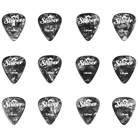 Shiver Médiators Celluloïd 1,50 mm Boîte de 12 Noir