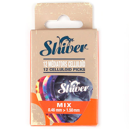 Médiators Celluloïd Mix 0,046-0,15 mm Boîte de 12 Shiver