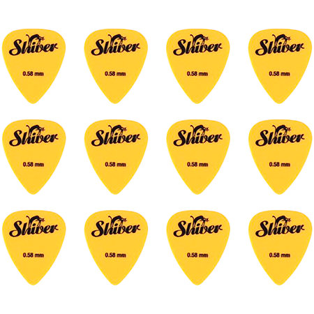 Shiver Médiators Nylon 0,58 mm Boîte de 12 Jaune