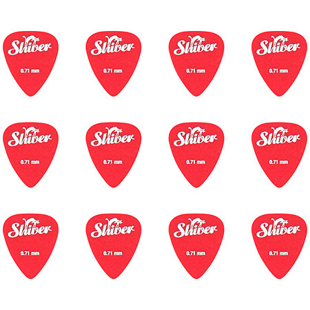 Médiators Nylon 0,71 mm Boîte de 12 Rouge Shiver