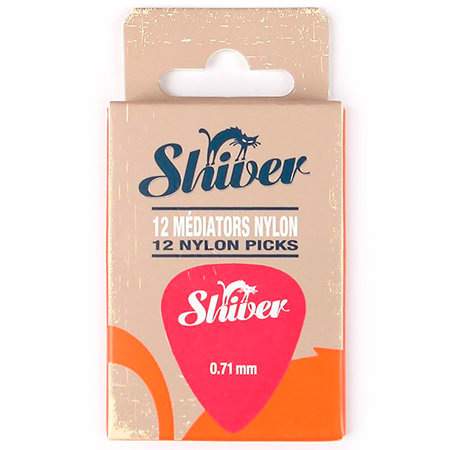 Médiators Nylon 0,71 mm Boîte de 12 Rouge Shiver
