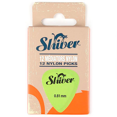 Médiators Nylon 0,81 mm Boîte de 12 Vert Shiver