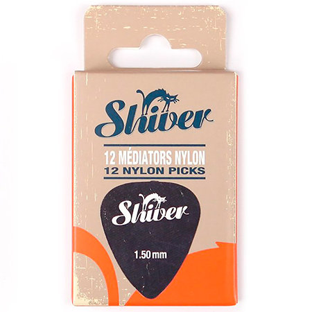Médiators Nylon 1,50 mm Boîte de 12 Noir Shiver