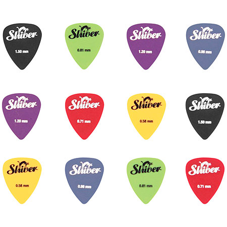 Shiver Médiators Nylon Mix 0,071-0,15 mm Boîte de 12