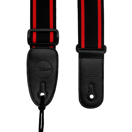 Sangle guitare basic noire et rouge Shiver