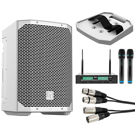 Electro-Voice Pack autonome Everse 8 White + 2 Micros main sans fil Mipro