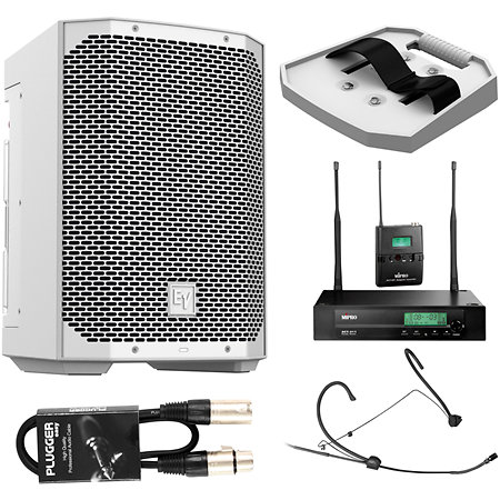 Pack autonome Everse 8 White + Micro Serre-tête sans fil Mipro Electro-Voice