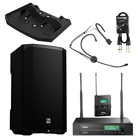 Electro-Voice Pack autonome Everse 12 Black + Micro Serre-tête sans fil Mipro