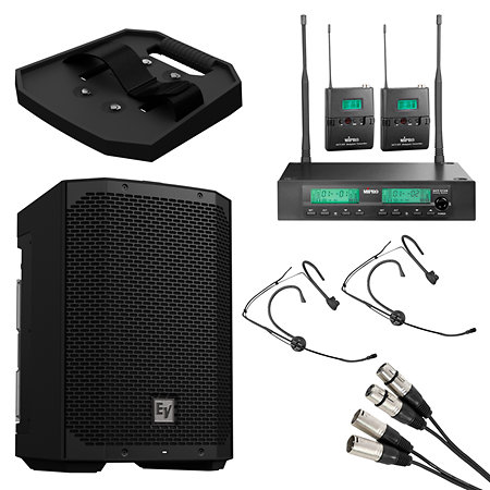 Electro-Voice Pack autonome Everse 8 Black + 2 Micros Serre-tête sans fil Mipro
