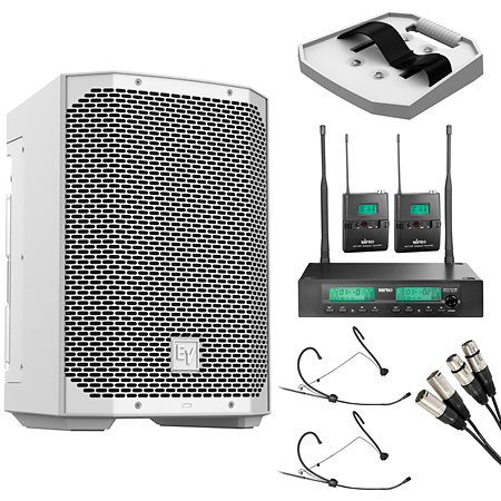 Electro-Voice Pack autonome Everse 8 White + 2 Micros Serre-tête sans fil Mipro