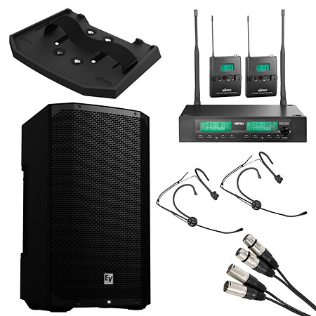 Electro-Voice Pack autonome Everse 12 Black + 2 Micros Serre-tête sans fil Mipro