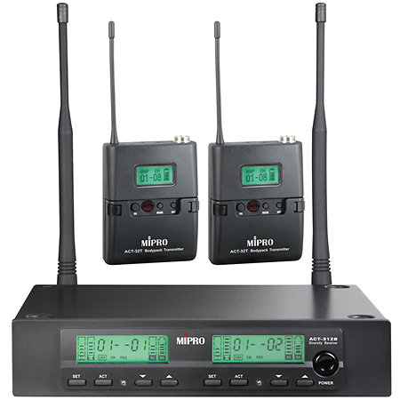 Pack autonome Everse 12 Black + 2 Micros Serre-tête sans fil Mipro Electro-Voice