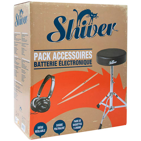 Pack accessoires pour batterie électronique - Casque, siège et baguettes Shiver