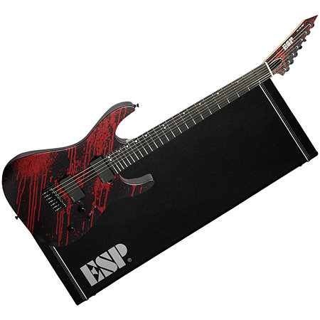 ESP USA M-7 Hardtail Baritone EMG Blood Splatter Black