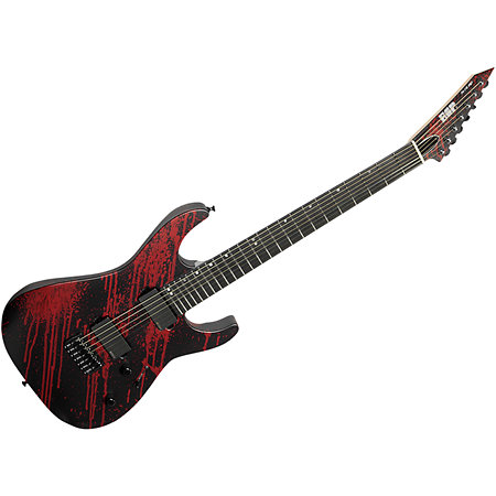 USA M-7 Hardtail Baritone EMG Blood Splatter Black ESP