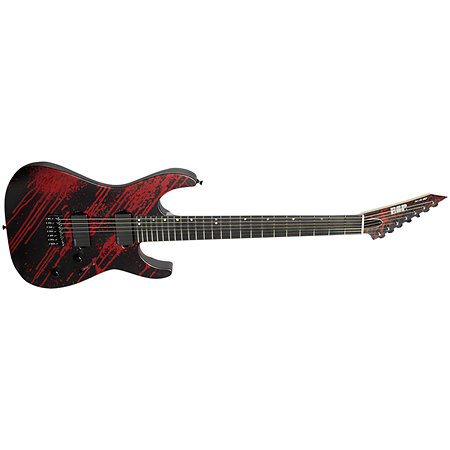 USA M-7 Hardtail Baritone EMG Blood Splatter Black ESP
