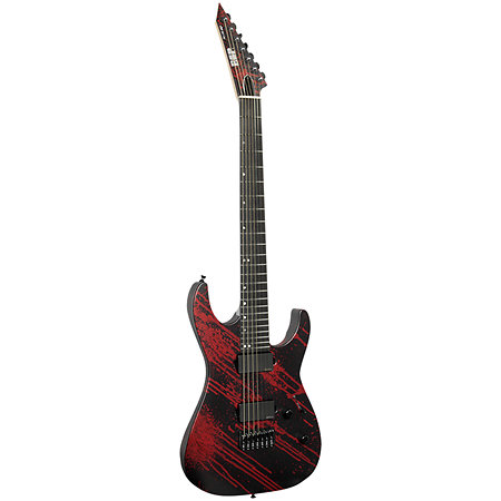USA M-7 Hardtail Baritone EMG Blood Splatter Black ESP