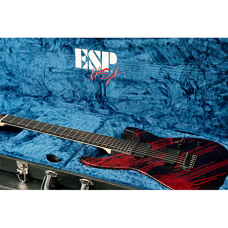 USA M-7 Hardtail Baritone EMG Blood Splatter Black ESP
