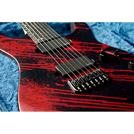 USA M-7 Hardtail Baritone EMG Blood Splatter Black ESP