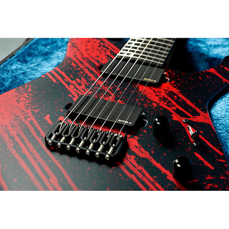 USA M-7 Hardtail Baritone EMG Blood Splatter Black ESP