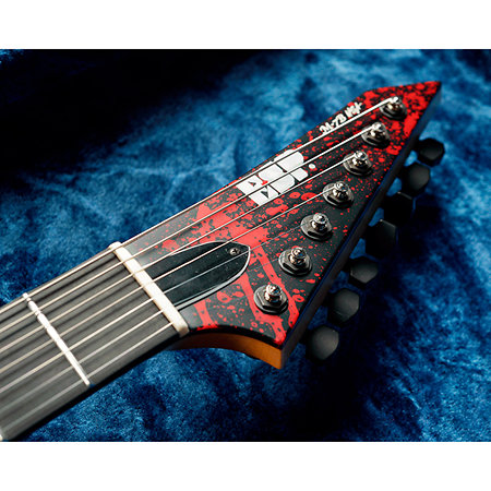USA M-7 Hardtail Baritone EMG Blood Splatter Black ESP