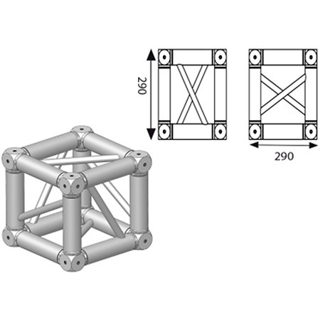 ASD CUBE SZ 290 Angle 2 à 6 départs 0,29 m x 0,29 m x 0,29 m