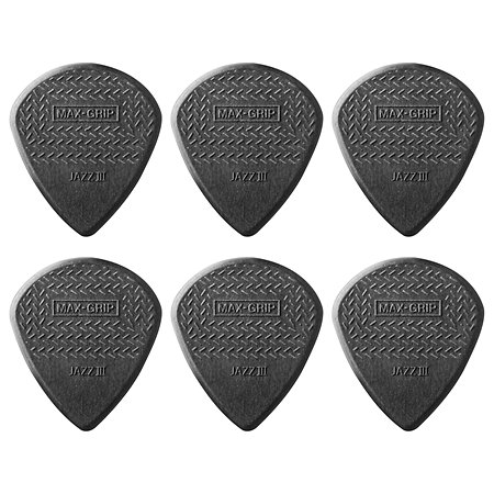 Dunlop 471P3C Max Grip Jazz III Carbon Fiber Sachet de 6