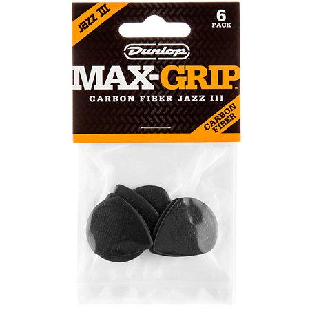 471P3C Max Grip Jazz III Carbon Fiber Sachet de 6 Dunlop