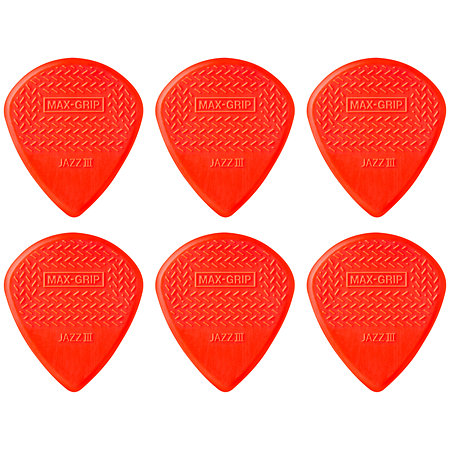471P3N Max Grip Jazz III Nylon 1,38 mm Sachet de 6 Dunlop