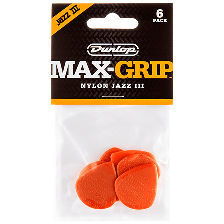 471P3N Max Grip Jazz III Nylon 1,38 mm Sachet de 6 Dunlop