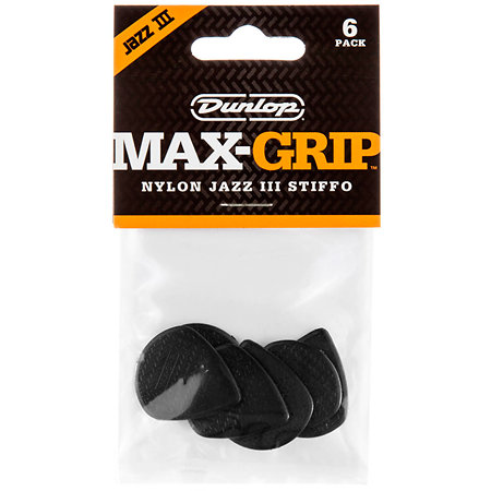 471P3S Max Grip Jazz III Stiffo 1,38 mm Sachet de 6 Dunlop