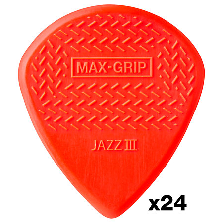 Dunlop 471R3N Max Grip Jazz III Nylon 1,38 mm Sachet de 24