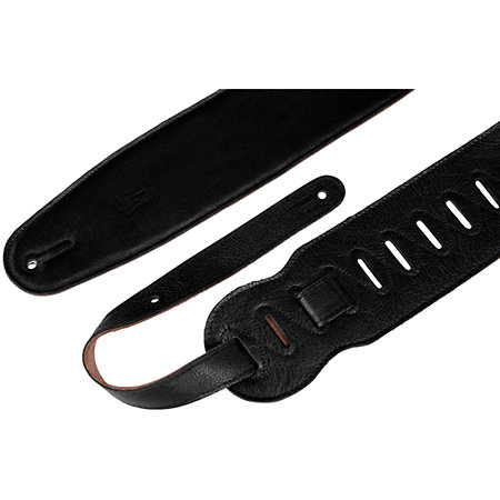 M4GF-BLK Sangle guitare basse cuir rembourée dos daim 9 cm Black Levy s
