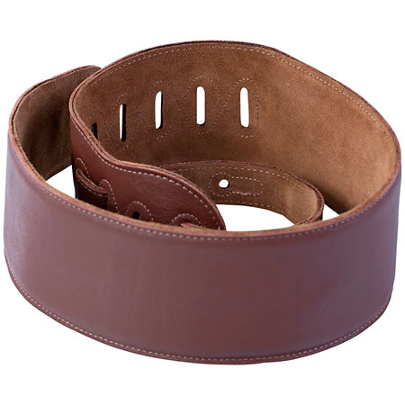 Levy s M4GF-BRN Sangle guitare basse cuir rembourée dos daim 9 cm Brown
