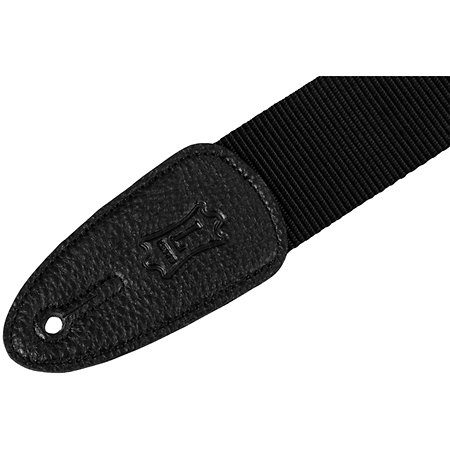 M8-BLK Sangle guitare logo Levy's sur embout cuir 5 cm Black Levy s