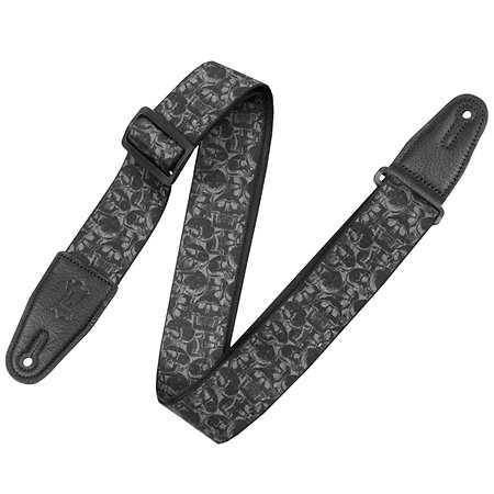 Levy s MPD2-111 Sangle en polyester Design 111 Black and Grey Skulls