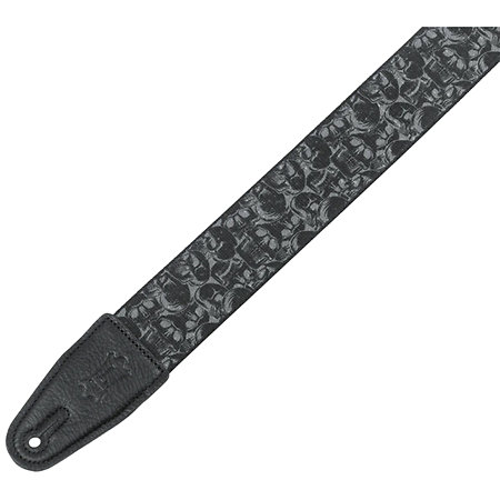 Levy s MPD2-111 Sangle en polyester Design 111 Black and Grey Skulls