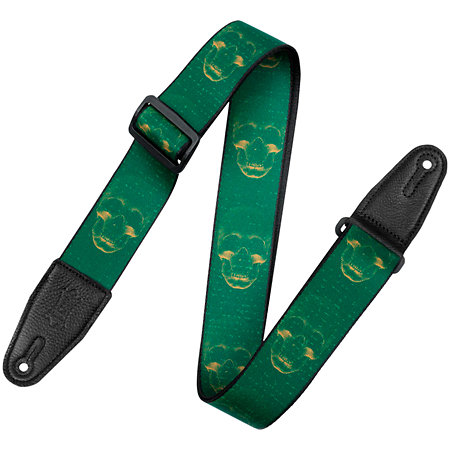 Levy s MPD2-113 Sangle en polyester Design 113 Green and Mustard Skulls