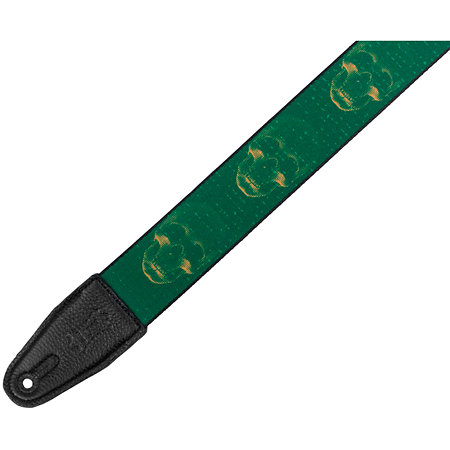 Levy s MPD2-113 Sangle en polyester Design 113 Green and Mustard Skulls