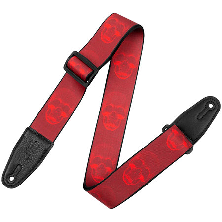 Levy s MPD2-114 Sangle en polyester Design 114 Dark Red and Red Skulls