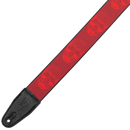 Levy s MPD2-114 Sangle en polyester Design 114 Dark Red and Red Skulls