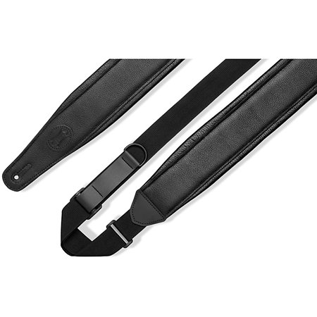 Levy s MRHGP-BLK Sangle RipChord logo Levy's Cuir pleine fleur 8,9 cm Black